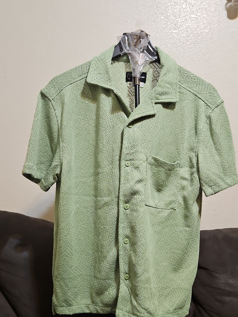 Original Use Light Green Short-Sleeve Button-Down Shirt